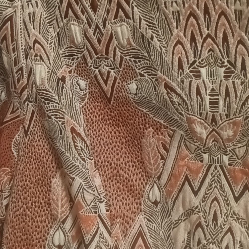 NWT FINAL PRICE ASHRO multi-colored foliage print 2-pc suit w slit - Picture 4 of 14